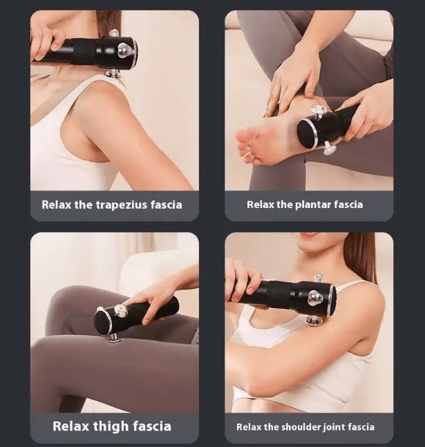 Professional Grade Deep Tissue Massage Gun - 3 Speed Percussion Therapy Device with 4 Interchangeable Heads, Type-C Charging, for Muscle Recovery & Pain Relief
