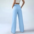 thumbnail image 5 of Side Button Wide Leg Pants for Women Cotton Linen Blend Elastic Waist Pockets Casual Trousers 2026 Trendy Fashion Wear for Daily and Casual Outings, 5 of 6