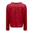 thumbnail image 6 of aidice Shirts for Women Casual Round Neck Long Sleeve Drawstring Button up Fitting Trendy Crop Tops, 6 of 6