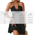 thumbnail image 4 of Cocktail Dresses for Women Halter V‑Neck Ruched Bust Tiered Ruffle Swing Short Dress for Beach Party Evening Cocktail, 4 of 10