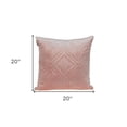 thumbnail image 3 of Pink Quilted Diamonds Velvet Solid Color Throw Pillow, 3 of 5