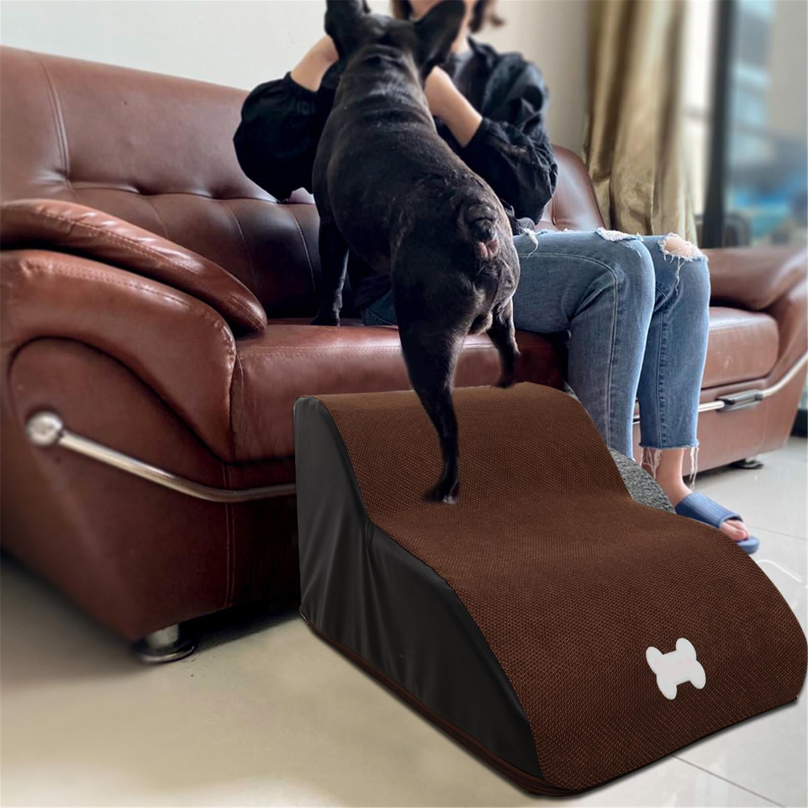 Pet Slope Dog Stairs Ladder Pet Stairs Step Pet 4 Layers Step Non-Slip Dog Stairs Sofa Bed Ladder for Dogs Cats Telescopic Dog Ramp 
