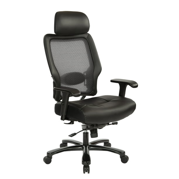 SPACE Seating Executive Big and Tall Chair in Black Bonded Leather