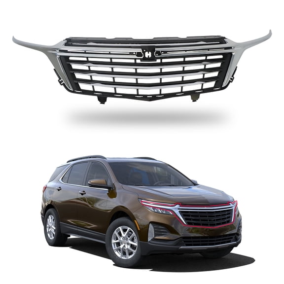 LABLT Front Bumper Upper Grille Chrome And Black Fit For Chevrolet Equinox 2022 2023