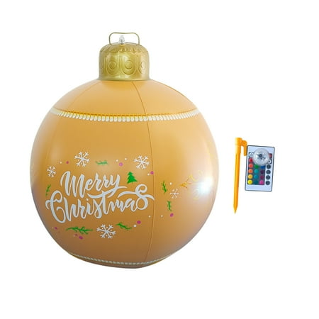 

DagobertNiko Pvc Inflatable Christmas Ball With Large Weight Stand Firmly On The Yard 24 Inch Large Outdoor Decorated Ball With Light Remote For Yard & Pool Decorations