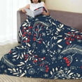 thumbnail image 3 of Yiaed Merry Christmas Winter Leaves Snowflakes Pattern Fleece Throw Blanket,Fleece Throw Blankets for Couch & Bed All Season Use -50"x40", 3 of 3