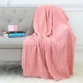 thumbnail image 2 of Legacy Decor Cable Knit Sweater Design Soft Lightweight Throw Blanket, Pink 50” x 60”, 2 of 3