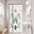 thumbnail image 2 of Bathroom Stall Shower Curtain 36x72, Boho Butterfly Floral Bath Curtain Abstract Vintage Sun Moon Shower Curtains Set for Bathroom, Water Resistant Polyester Fabric Washable Machine Wash, 2 of 5