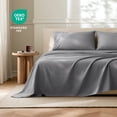 thumbnail image 5 of Bare Home Ultra-Soft Flat Sheets - Premium 1800 Collection - Brushed - Queen, Gray, 5 of 8