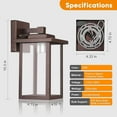 thumbnail image 4 of WIHTU Outdoor Porch Lights Fixtures Wall Mount, Dusk to Dawn Outdoor Lighting Fixtures for House, Sensor Exterior Wall Lights, Waterproof Sconce Outside Lamp, Anti Rust Wall Lantern for Garage, 4 of 10
