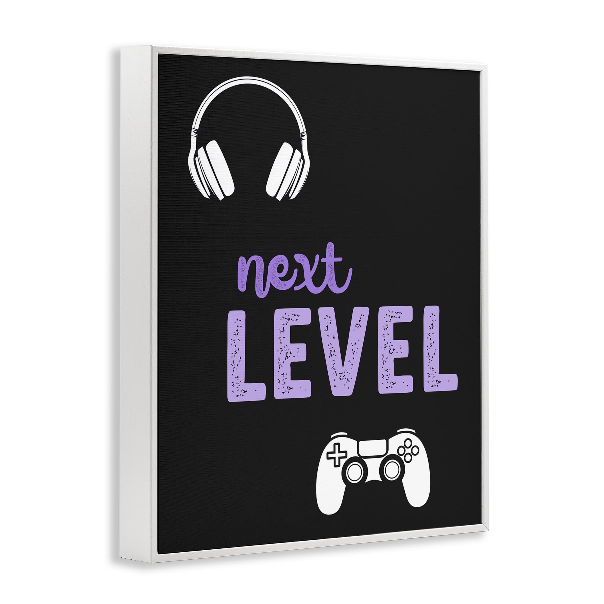 Next Level Headset & Controller White Framed Giclee Art, design by Christine Simpson Art