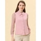 thumbnail image 2 of INSPIRE CHIC Blusa de chifón con botones y manga transparente texturizada para mujer Rosa XL, 2 of 5