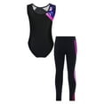 thumbnail image 2 of iiniim Kid Girls Athletic Unitard 2PCS Dance Wear Ballet Gymnastic Leotard Outfit Activewear Set with Leggings, 2 of 7