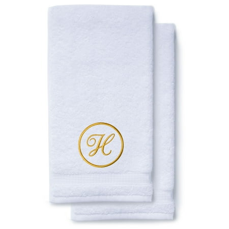 

Monogrammed Hand Towels for Bathroom Kitchen Makeup | Personalized Gift for Wedding-Bridal | Custom Luxury Turkish Towel | Spa Collection Oversized 16 X 30 Inch Set of 2