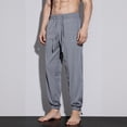 thumbnail image 2 of Amkhujs Mens Casual Pants Breathable Mesh Full Length Taper Jogger Pants Drawstring Elastic Waist Lightweight Sweatpants, 2 of 9