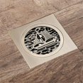 thumbnail image 2 of Bronze Bathroom Floor Drain - Antique Unique Square Shower Floor Drain, Carved Flower Toilet Garden Floor Drain 10 10cm, 2 of 5