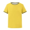 thumbnail image 4 of T-shirts à Manches Courtes Col Rond Unis pour Garçons, Hauts Décontractés Légers pour l'École et les Sorties, 5-14 Ans, 4 of 4