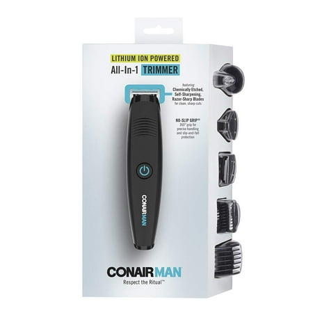 Conair - ConairMan Lithium No Slip All-In-One Bd/Must Trim - Black