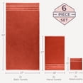 thumbnail image 2 of Somerset Home 6-Piece Combed Cotton Rice Weave Towel Set for Adult (Brick), 2 of 6