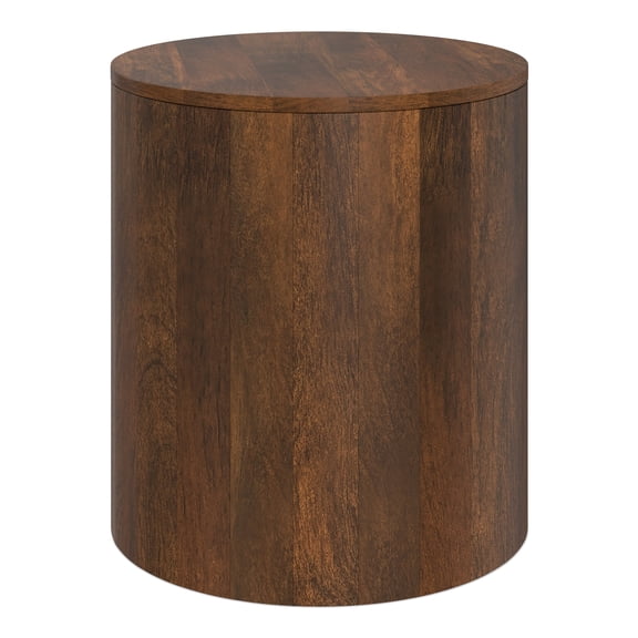 Millbury 20 inch Wide Solid Mango Contemporary End Table in Walnut Brown, Assembled
