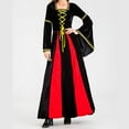 thumbnail image 5 of QLEICOM Women's 1950s Vintage Court Banquet Dress, Medieval Vintage Hooded Dress, Square Neck Tie Flare Sleeves Swing Dress, Halloween Cosplay Costumes for Women Black M, 5 of 6