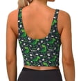thumbnail image 3 of Haiem Dinosaur and Bone Pattern Womens Sports Bra - U Neck Padded Low Impact Yoga Bra Workout Crop Top Gym Moisture-Wicking Workout Vest -X-Large, 3 of 9
