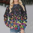 thumbnail image 2 of CNKOO Femmes Sweat-Shirt à Manches Longues Imprimé O Col Pull en Vrac Sweat-Shirt d'Automne, 2 of 4