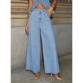 thumbnail image 5 of Button Down Vest and Wide Leg Jeans Denim Set, 5 of 8