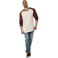 thumbnail image 2 of Hat and Beyond Men's Basic Baseball Raglan 3/4 Sleeve Athletic Crew Neck T-Shirts, 2 of 6