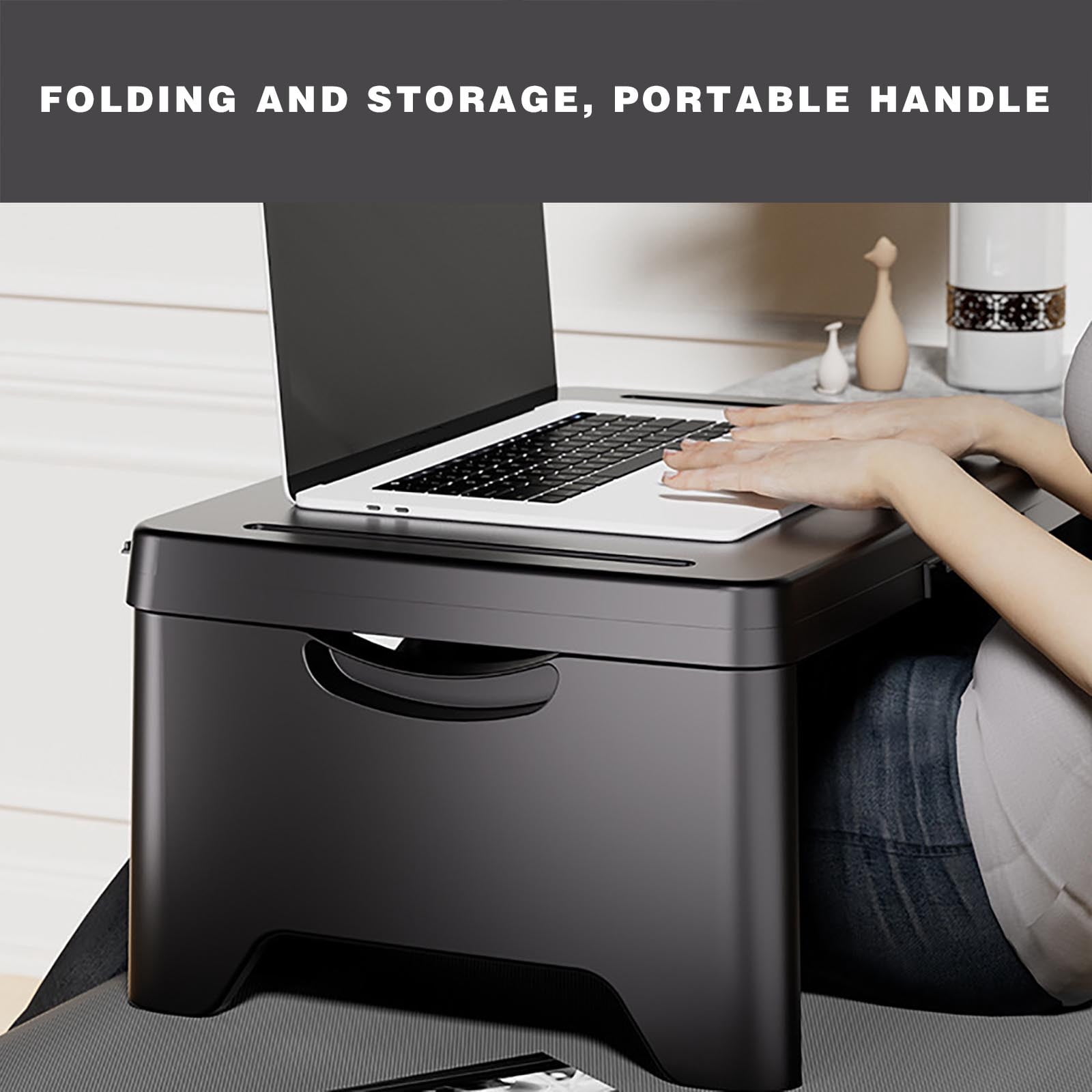 SouMaox Portable Folding Desk, Space Saving Design Versatile Laptop Stand Computer Surface Work Station for Dormitory Apartment Use