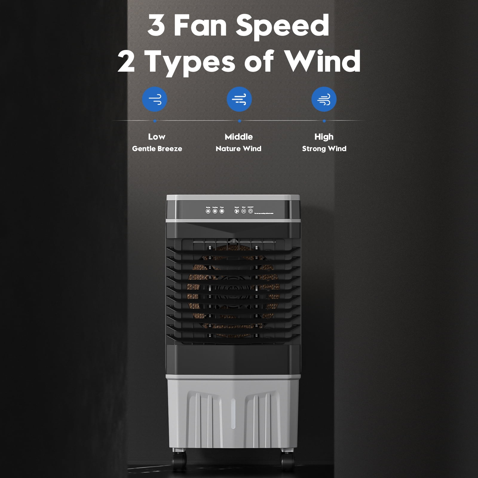 Auertech Portable Evaporative Air Cooler with Remote, 1800CFM 12H Timer 3 in 1 Swamp Cooler, 4 Ice Boxes, 5.3 Gal Water Tank