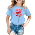 thumbnail image 4 of Gunia Toddler Boys Girls Valentines Shirt Short Sleeve Love Heart Graphic Crew Neck Breathable Soft Casual Tee Tops Tshirt 1-13 Years, 4 of 4