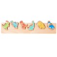 thumbnail image 1 of Bloques de combinación cognitiva (dinosaurio), rompecabezas de madera para el aprendizaje temprano de los niños, bloques de combinación cognitiva para bebés JM, 1 of 5