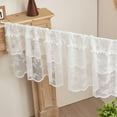 thumbnail image 2 of Namzi Beige Short Curtain Rod Pocket, 145*45cm - 1 slice, Elegant Lace Fabric for & Valances, Ideal for Kitchen Window, Dining Room, Cafe Decor .Style A, 2 of 5