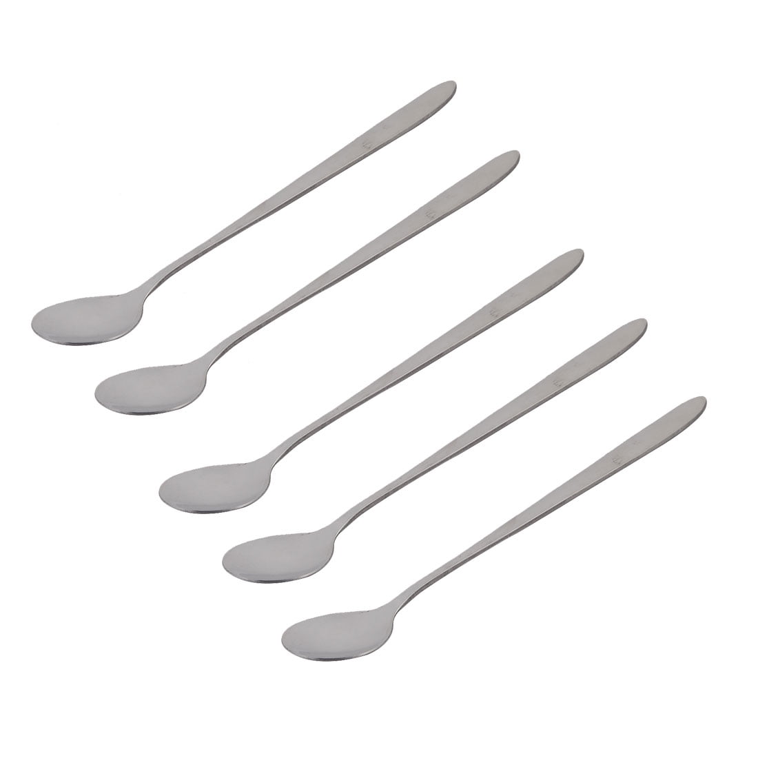 Long Handle Stainless Steel Rust-free Tea Coffee Stirring Round Spoons 5 Pieces