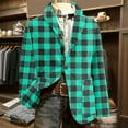 thumbnail image 2 of CharmCyan Men's Printed Corduroy Warm Pocket Suit Jacket Cardigan Men's Casual Suit Cyan M, 2 of 2