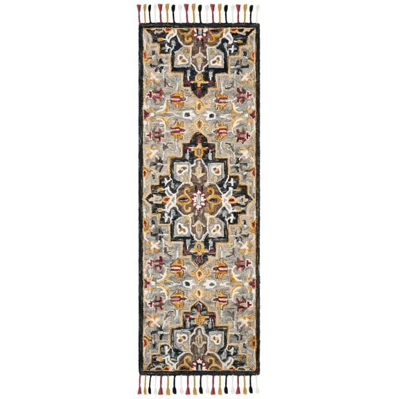 SAFAVIEH Aspen Eilish Oriental Wool Runner Rug, Grey/Charcoal, 2'3" x 5'