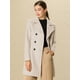 thumbnail image 2 of Abrigos largos de invierno con solapa con muesca y doble botonadura para mujer Beige XL, 2 of 7
