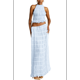 thumbnail image 1 of Conjunto de Dos Piezas de Falda Larga para Mujer, con Cuello Halter, Espalda Descubierta y Falda Larga para Salir en la Playa. Conjunto de Dos Piezas. Azul M, 1 of 7