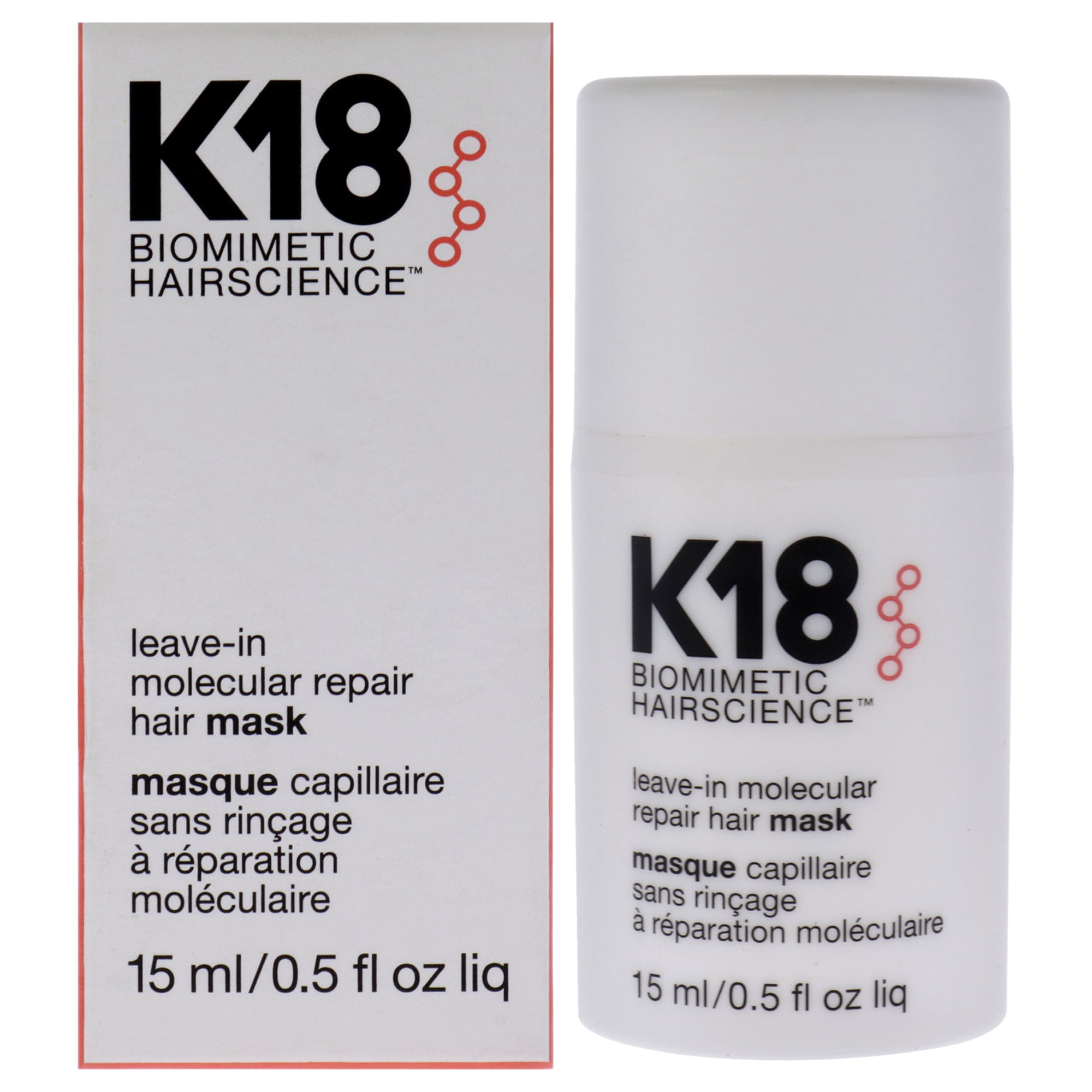 Leave-in Molecular Repair Hair Mask by K18 Hair for Women - 0.5 oz