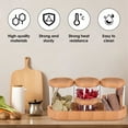 thumbnail image 4 of 4Pcs Glass Storage Jars with Wood Lid Stackable Glass Food Canisters with Tray Airtight Seal Spice Jars Set Clear Glass Seasoning Container Reusable Seasoning Storage Jar for Kitchen Suga, 4 of 10