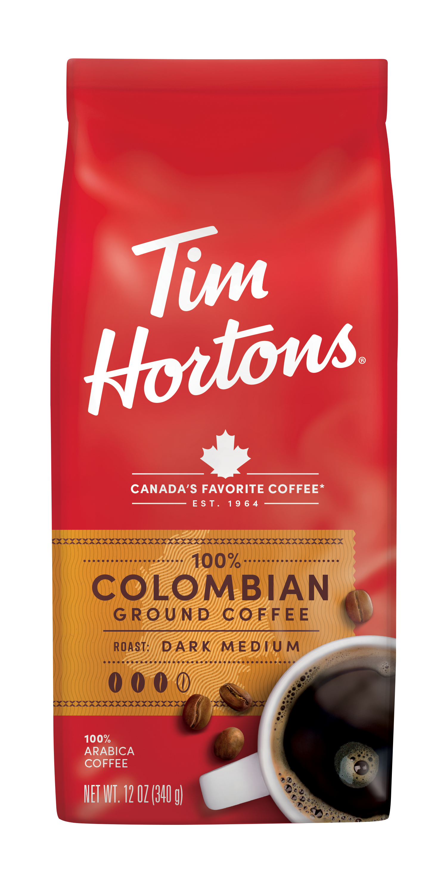 Tim Hortons Ground Colombian Roast Coffee, 12-Oz Bag