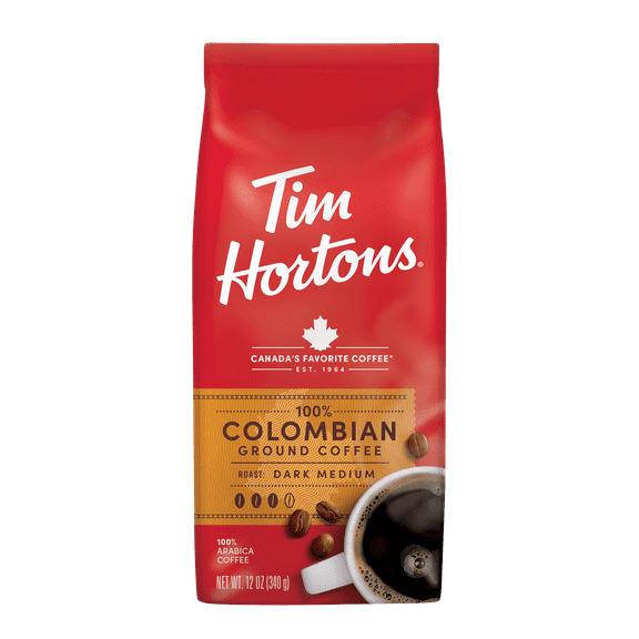 Tim Hortons Ground Colombian Roast Coffee, 12-Oz Bag
