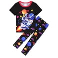 thumbnail image 2 of ATAIKU 3-12Y Boys Pajamas Set Sleeves Top and Pants 2 Pieces Summer Pjs Set Kid Astronaut Sleepwear, 2 of 14
