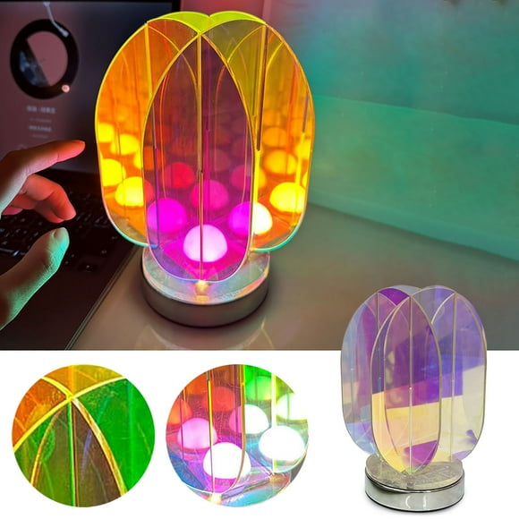 ABPWLY Colorful Acrylic Interior Soft Decoration Art Acrylic Geometric Art Transparent Color Table Lamp Clearance Lamps Canada Days Bedroom Lamps Cordless Table Lamp