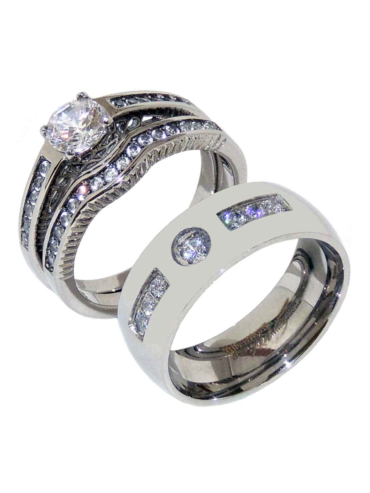 La Ny Jewelry Couple Ring Set Womens 316 Stainless Steel