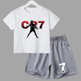 thumbnail image 3 of Traje deportivo de verano CR7 Ronaldo para niños de 2 a 14 años, conjunto de 2 piezas, camisetas de manga corta informales y pantalones cortos, conjuntos de ropa de ídolo para niños, 3 of 5