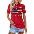 thumbnail image 2 of Women's 250 Year American Anniversary Shirt Patriots Short Sleeve Polo Shirts Freedom Fashion Independence Day T-Shirts - Polo Shirt 4Th of July Shirt Independence Day commemoration Top Red M, 2 of 5