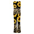 thumbnail image 5 of Mikilon Ensemble Stylé pour Femme 2 Pcs Décontracté Ample Imprimé Gilet Pantalon Long Sans Manches Col Rond Haut/chemise Ensemble Jaune TP, 5 of 5