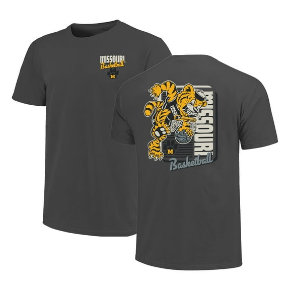 Men's Charcoal Missouri Tigers Comfort Colors Mascot Dunk T-Shirt